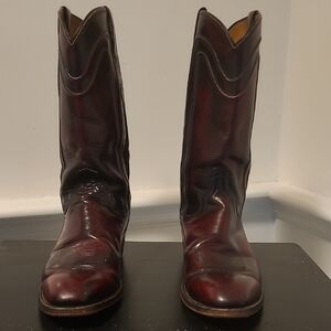 Dan Post Burgundy Leather Cowboy Boots